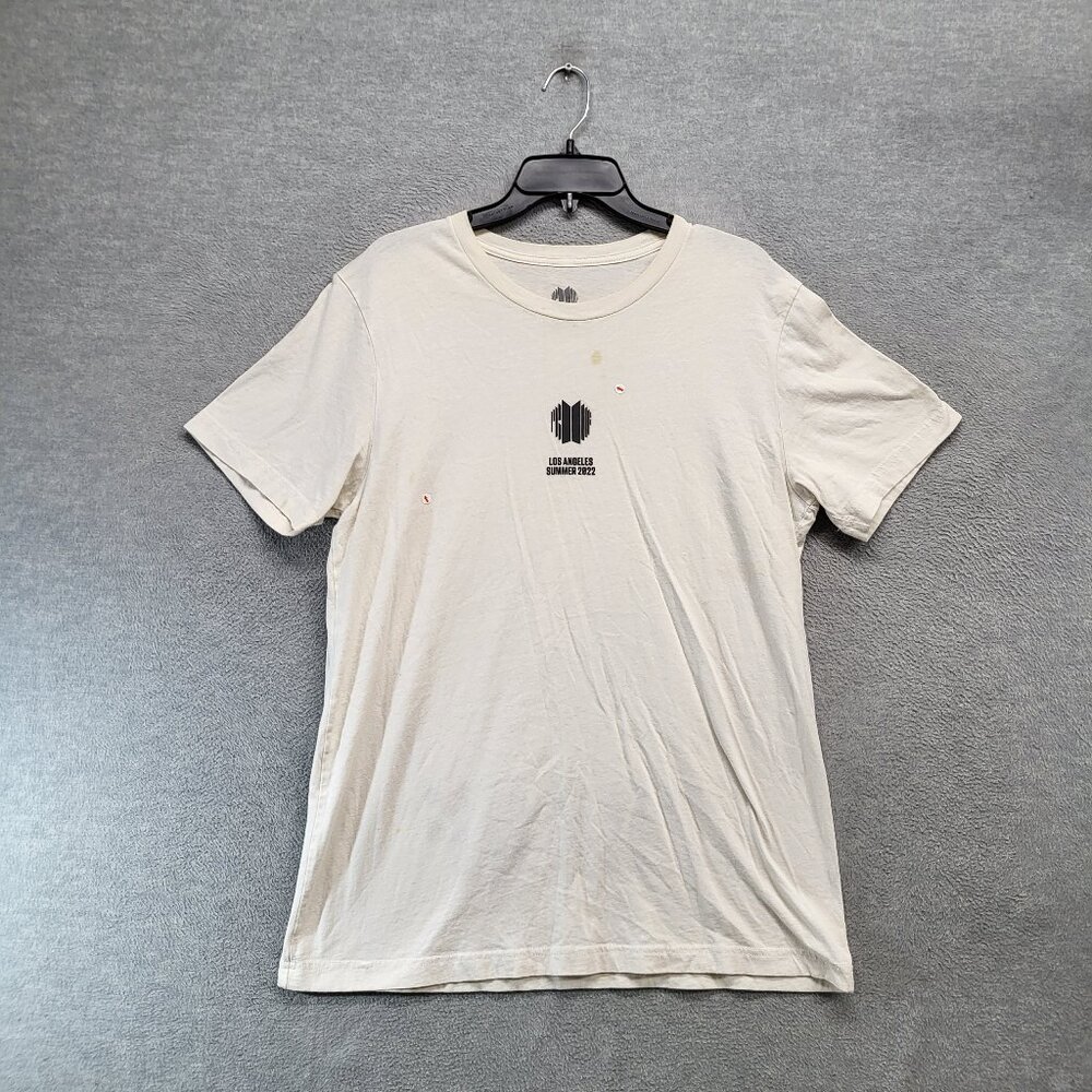 BTS Men Shirt Large Cream‎ Los Angeles Summer 2022 Proof Tee READ